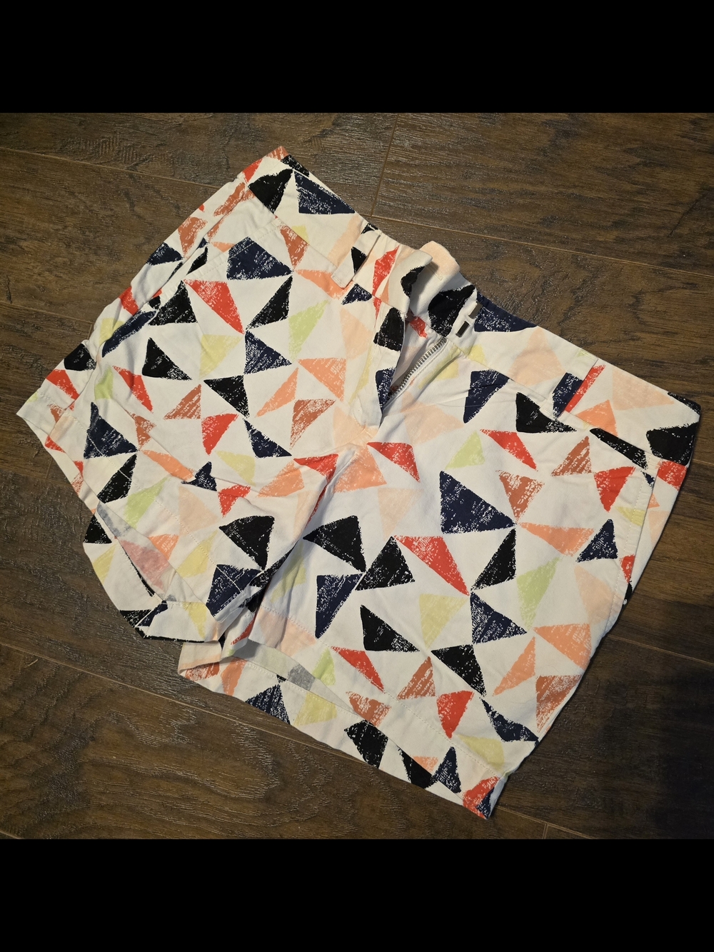 LOFT Multicolor Printed Skirt with Navy, Coral & Lime Accents
